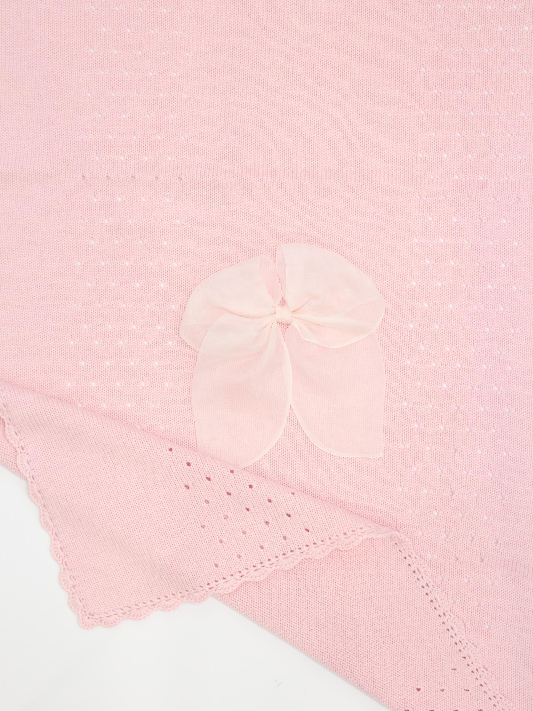 Coperta in lana diamante con fiocco DIAMANTE COPERTA UNI PICCOLA GIUGGIOLA 