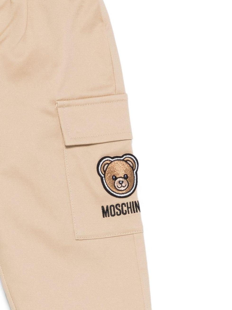 Pantalone con patch orso MUP05R LPA01 20829 MOSCHINO KIDS 