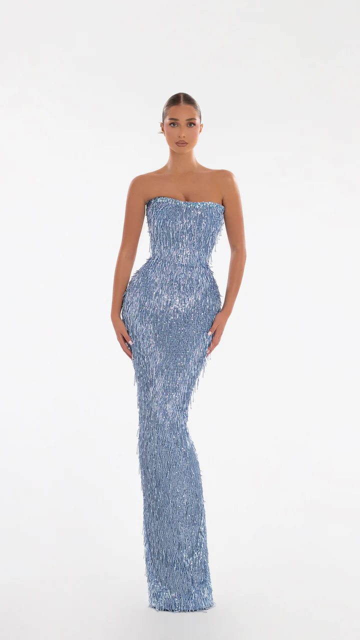 abito cerimonia zaffiro AD6815 BLU ALBINA DYLA 