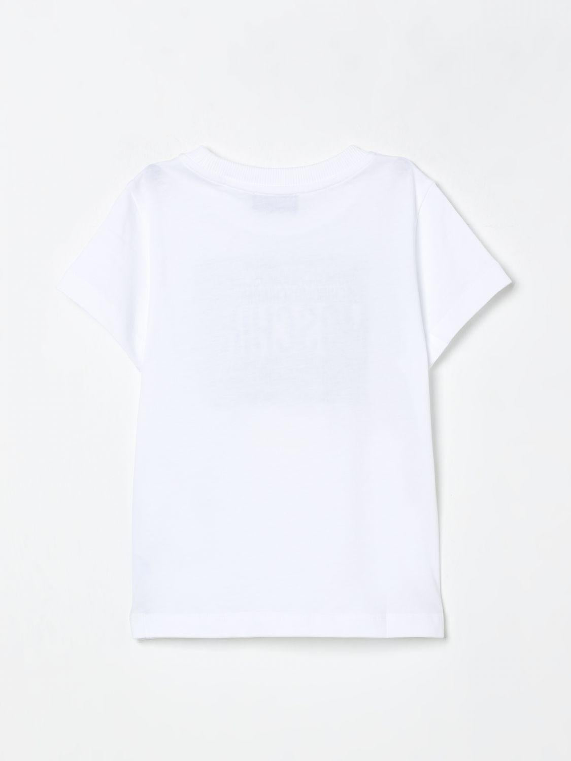 t-shirt con multiscritta H6M04KLAA01 10101 MOSCHINO KIDS 