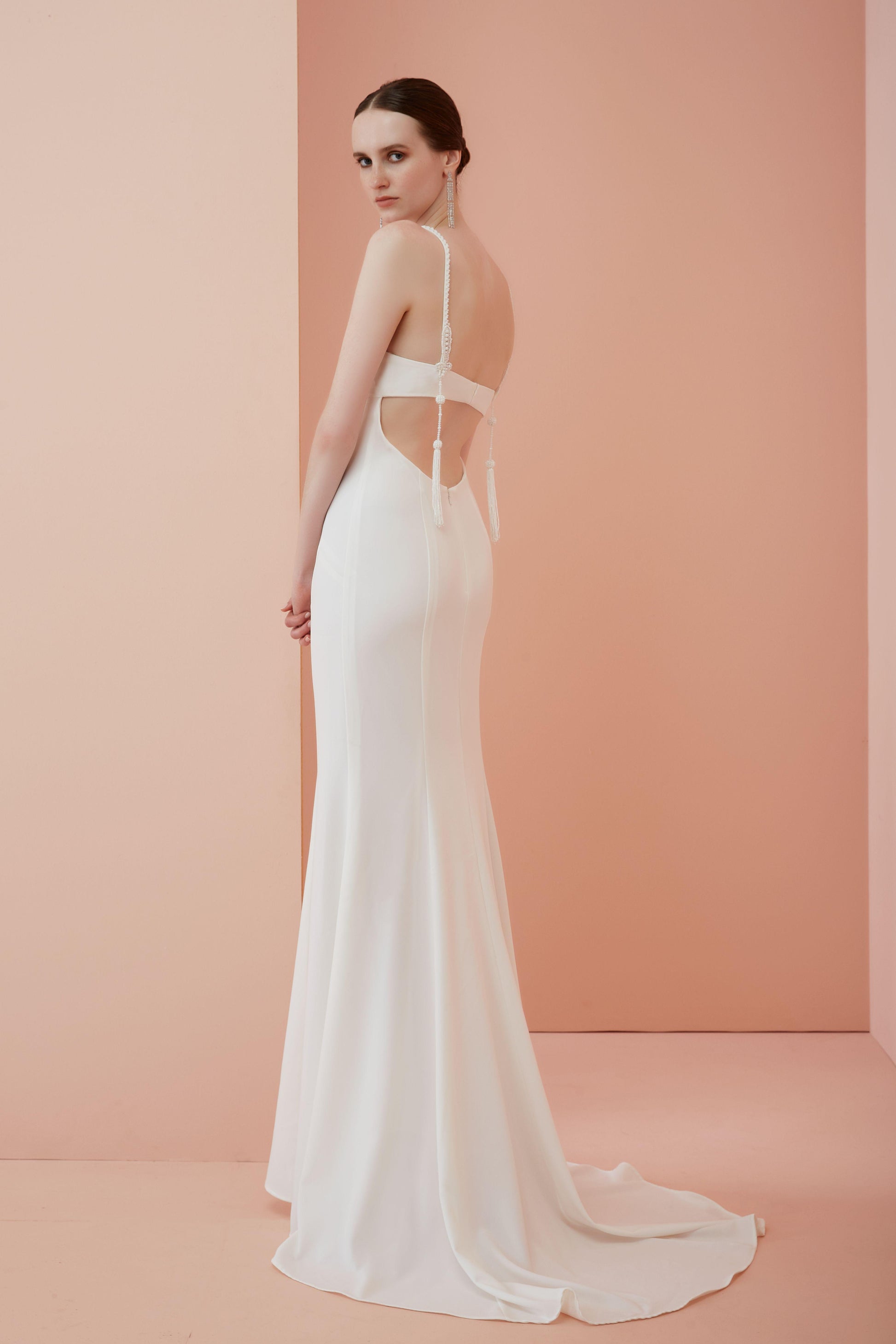 abito con spacco 3860 WHITE ALLURE 