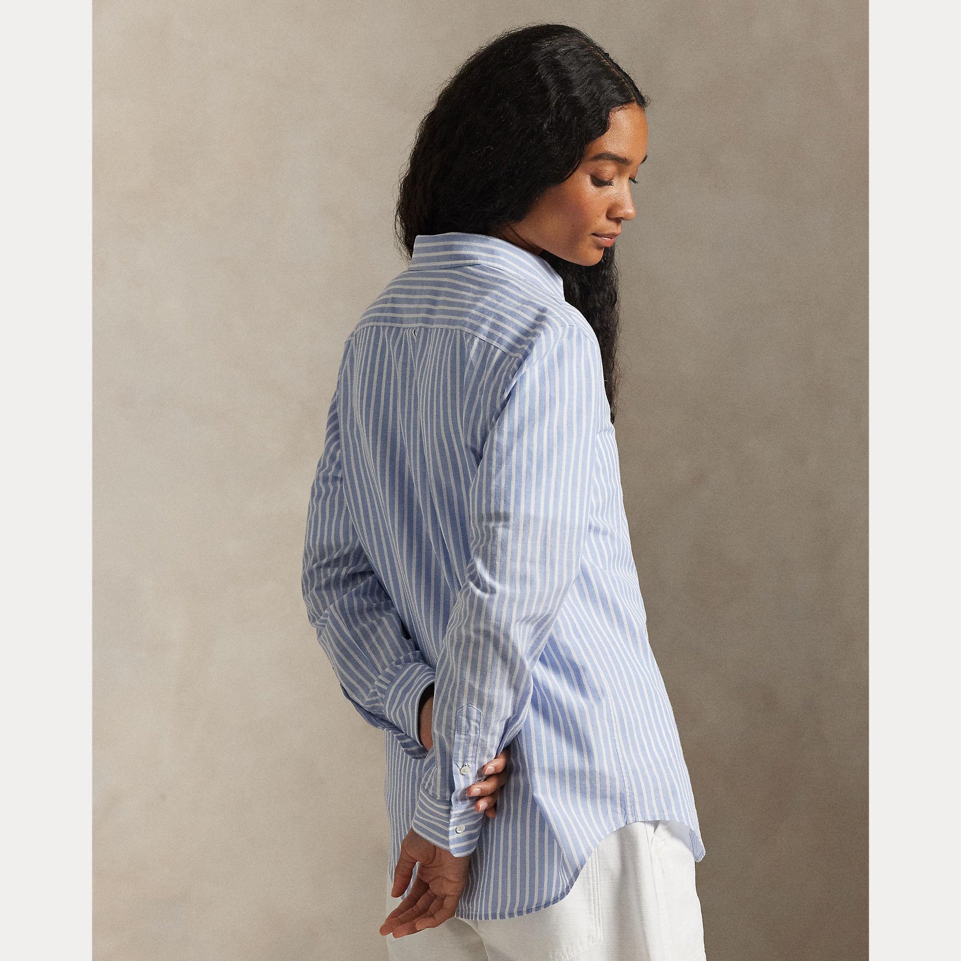 camicia in cotone e lino a righe 211-971514 503 RALPH LAUREN POLO 