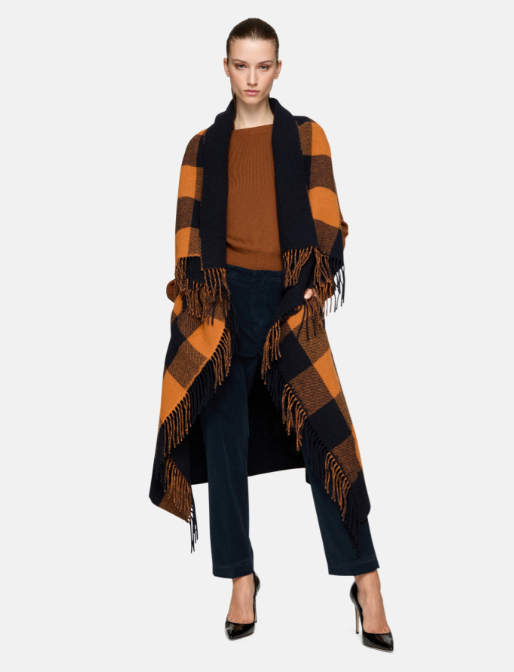 cappa in lana check WK280 Y00781 XXX 890 DONDUP 