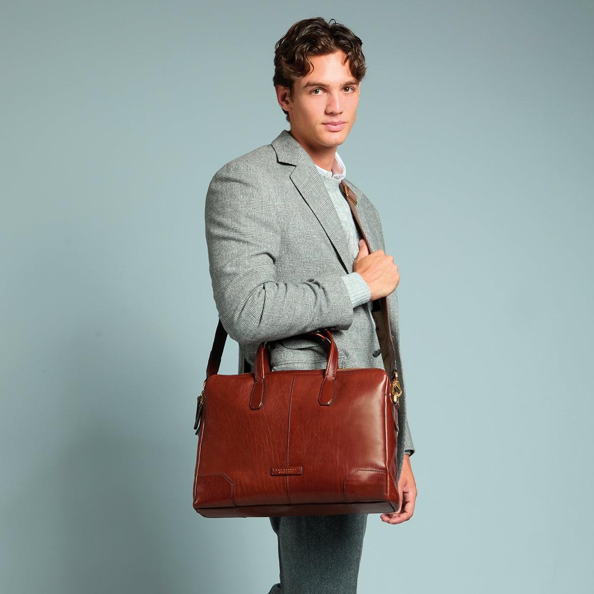 cartella in pelle linea vespucci 06363001 14 MARRONE/ORO THE BRIDGE 