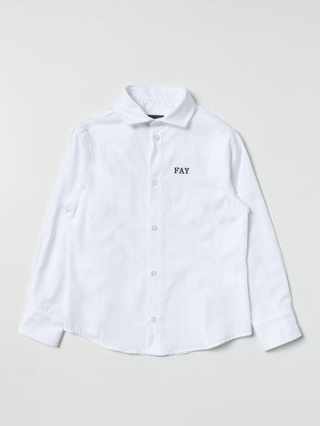 camicia con logo ricamato in contrasto FS5P80 Z0076 100 FAY 