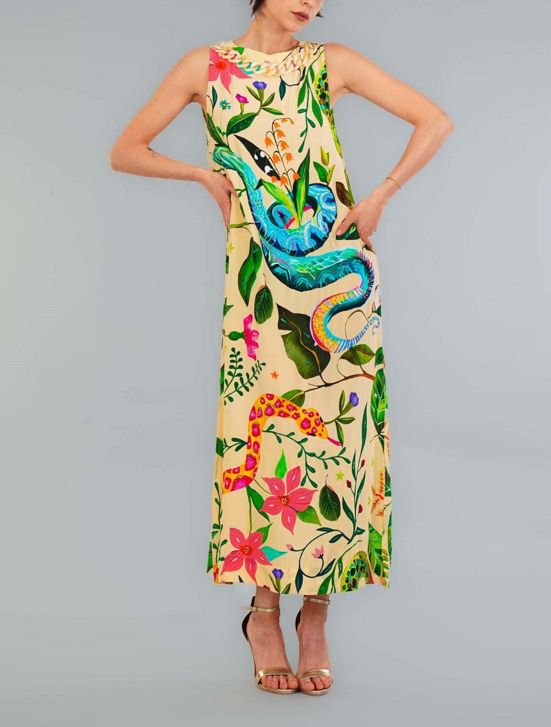 abito con stampa RE2503 SAND SNAKE MIRIAM STELLA 