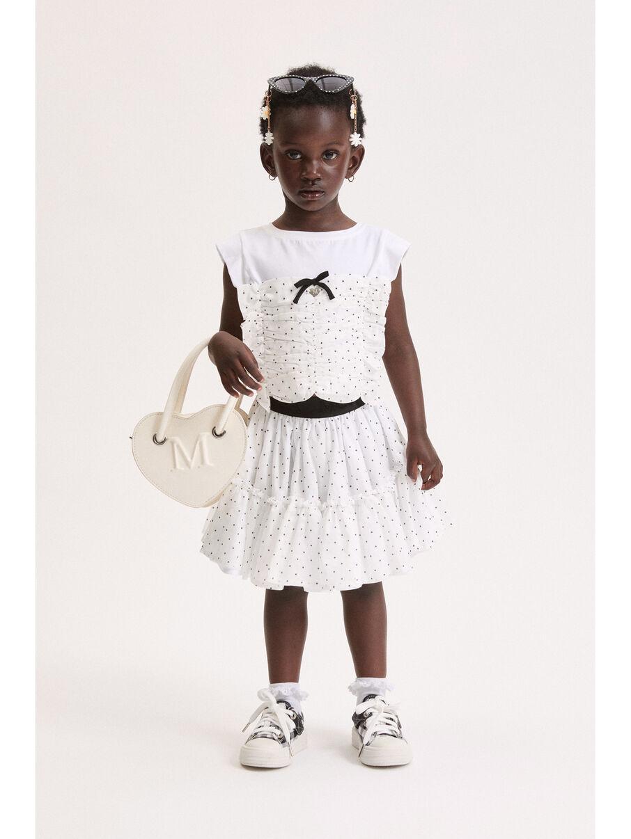 t-shirt con tulle 11G302 7201 9950 MONNALISA 