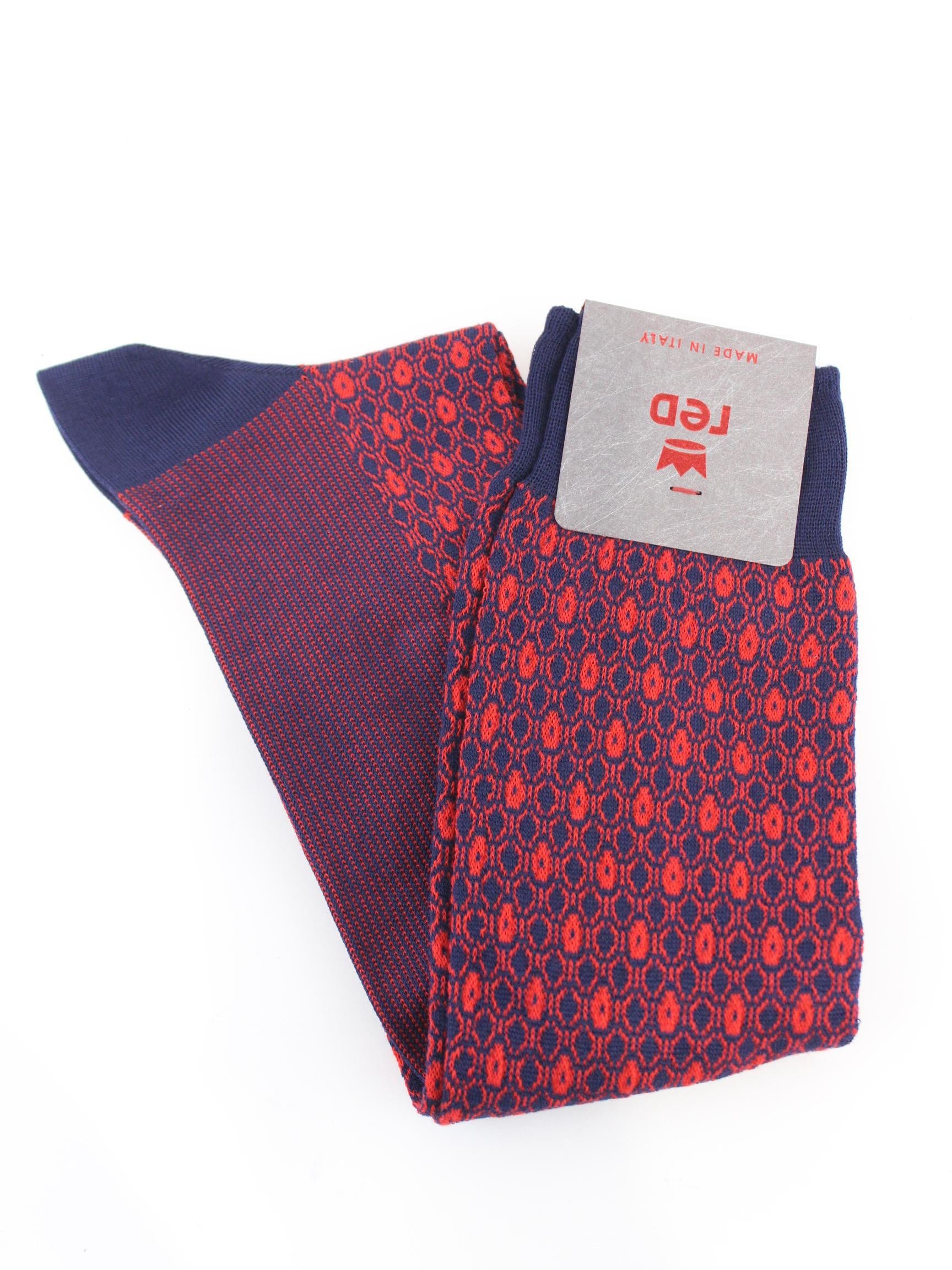 calza jacquard cerchietti 64028G V4019 RED 