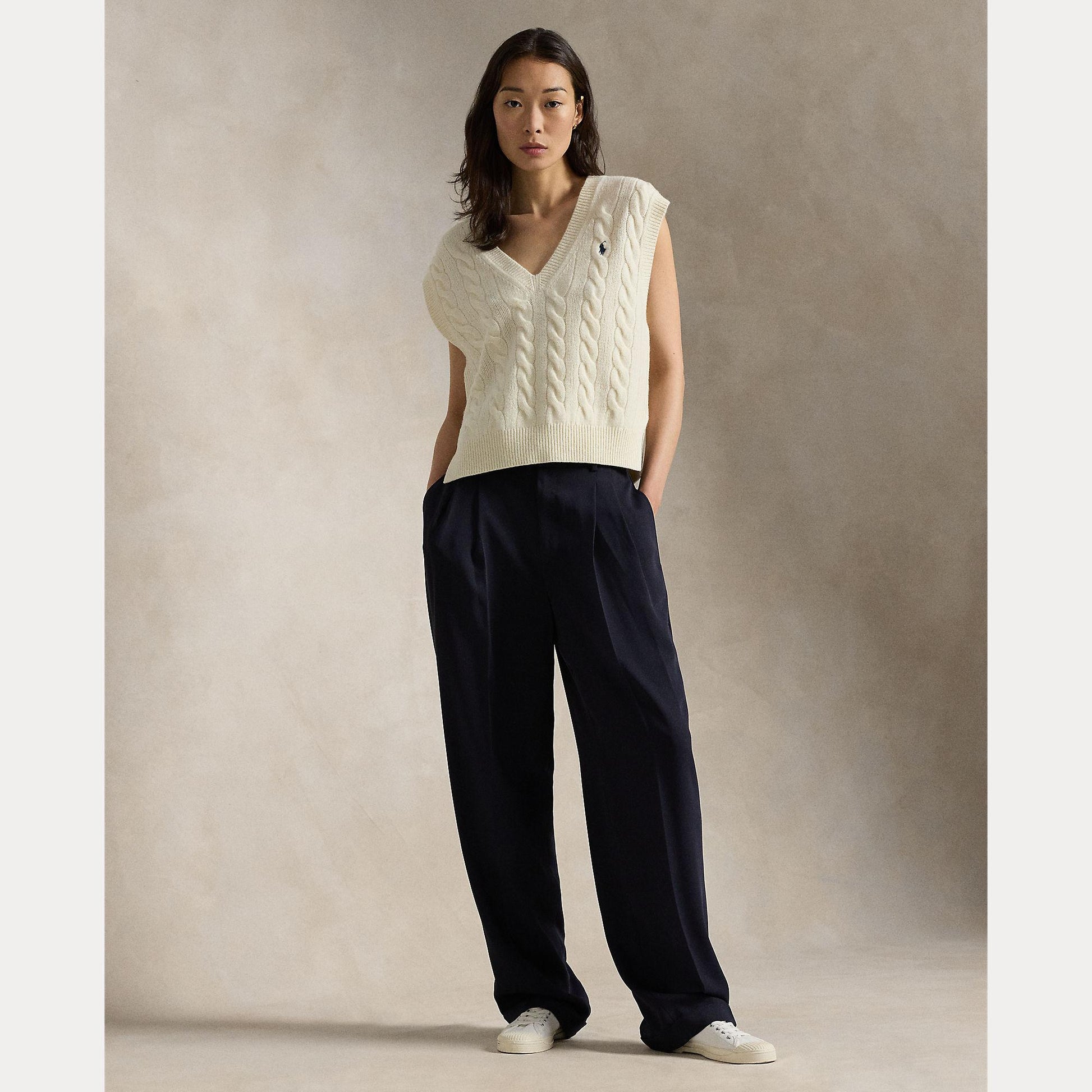 gilet in lana e cashmere a trecce 211-949994 002 RALPH LAUREN POLO 