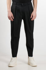 BRIGLIA Pantalone portobello s doppia pinces Nero