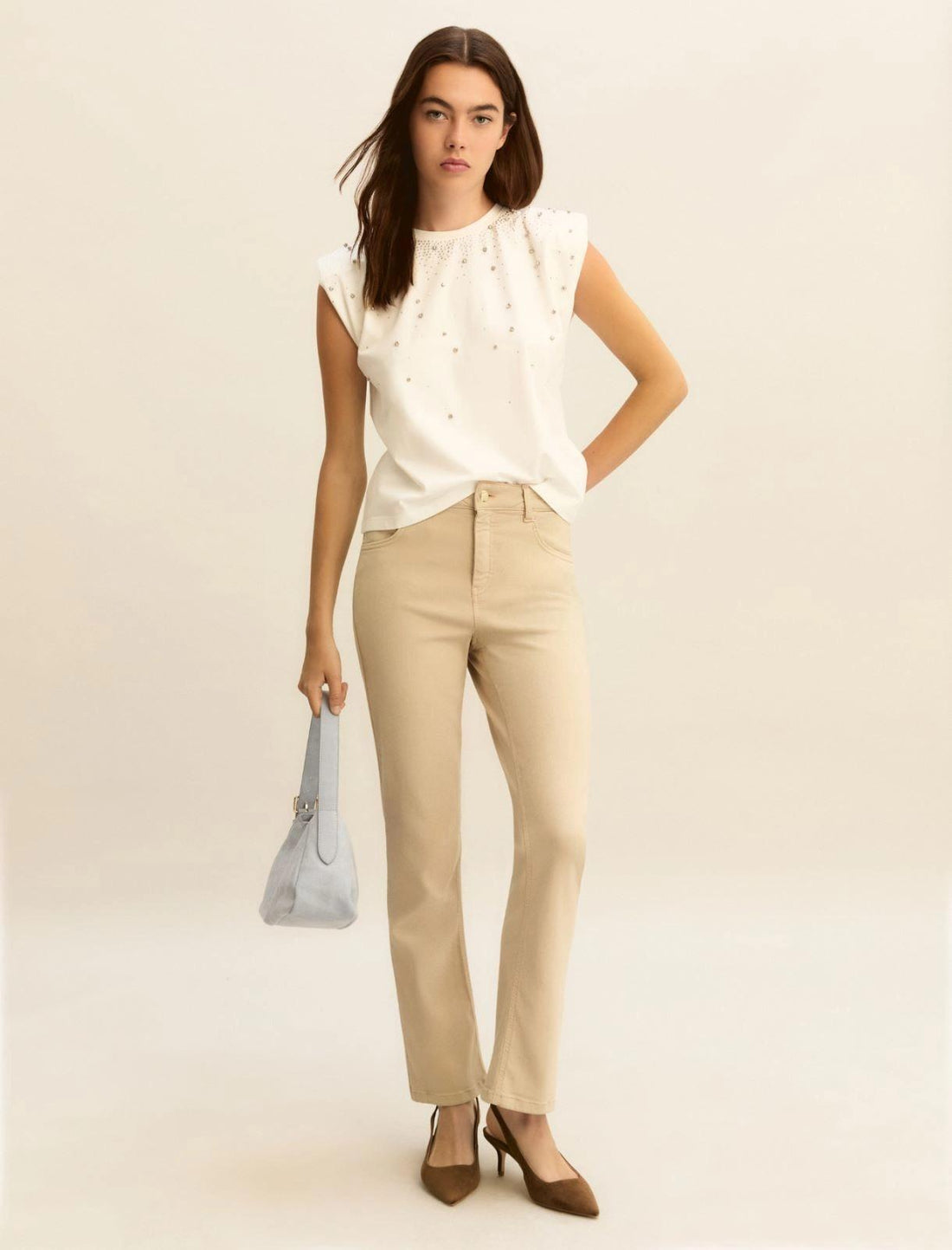 t-shirt smanicata con cristalli EMMUTOPIA 001 EMME MARELLA 