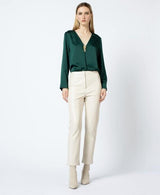 HANITA blusa in raso Verde malachite