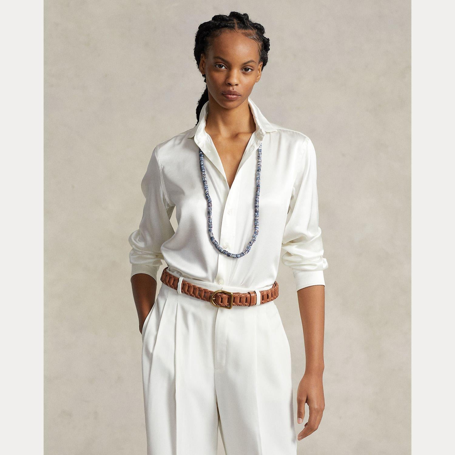 camicia in raso 211-891378 001 RALPH LAUREN POLO 