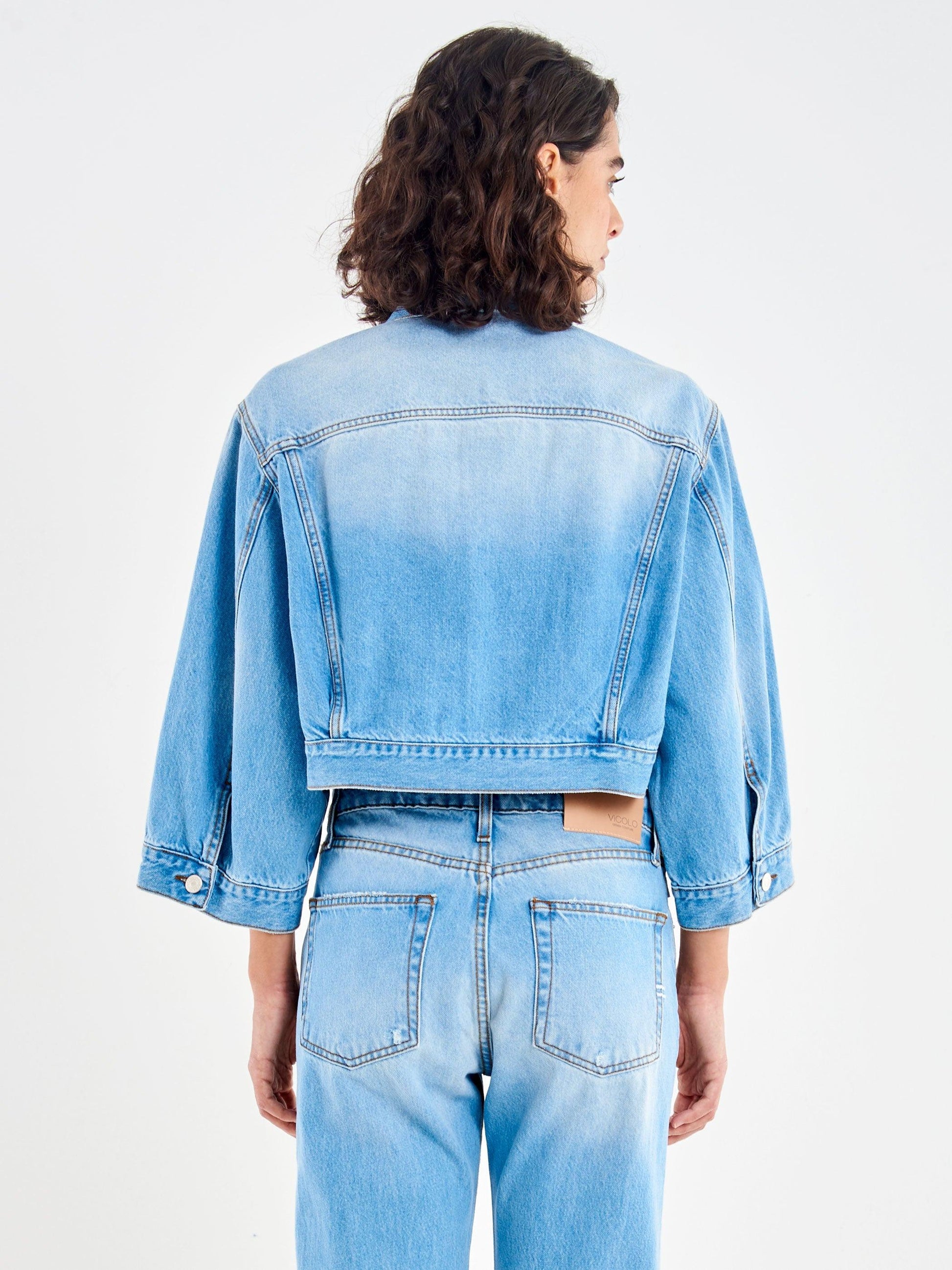 giacca con bottone gioiello DAB5109 JEANS VICOLO 