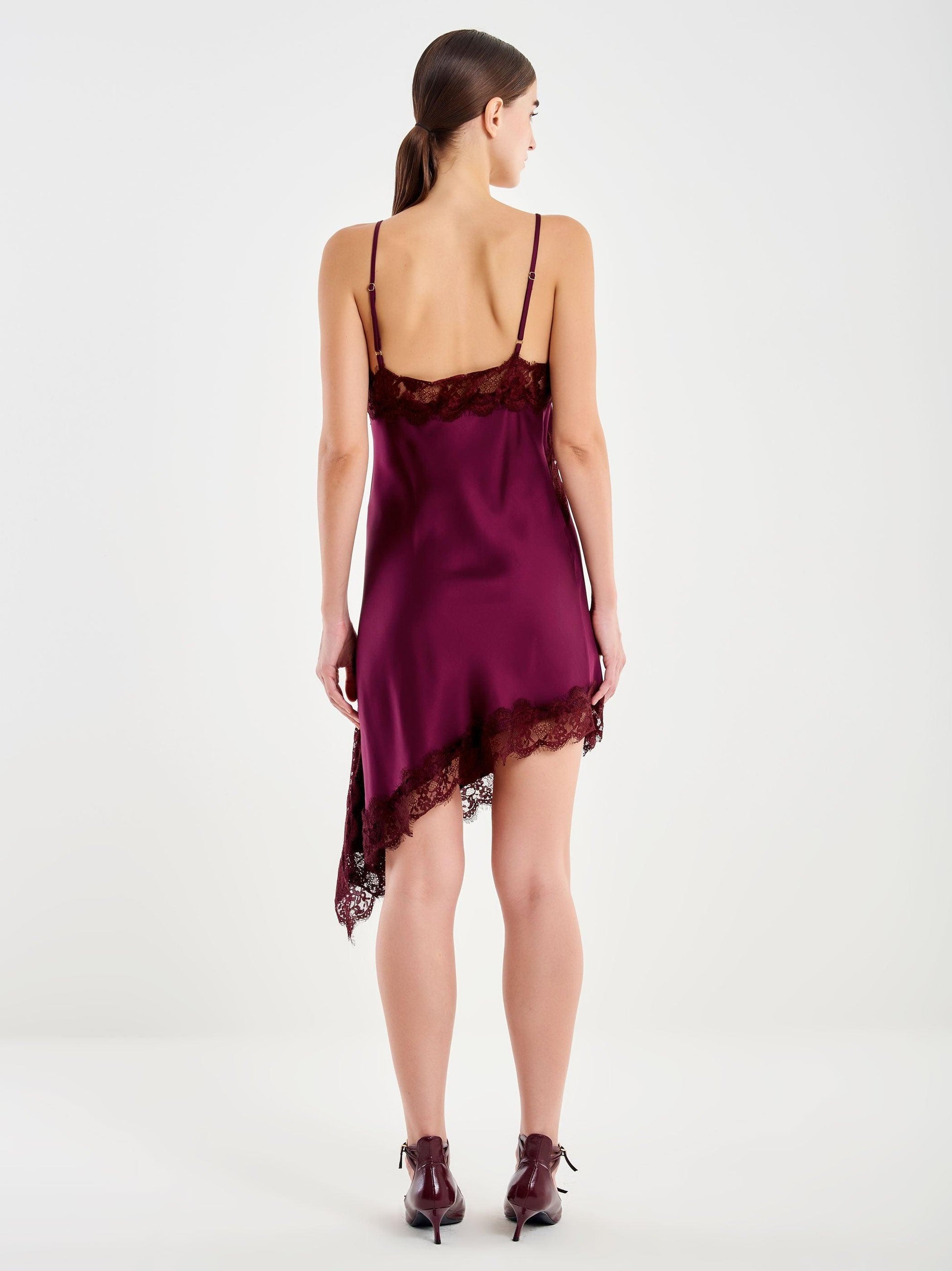 abito midi con dettagli pizzo TF0255 BORDEAUX VICOLO 