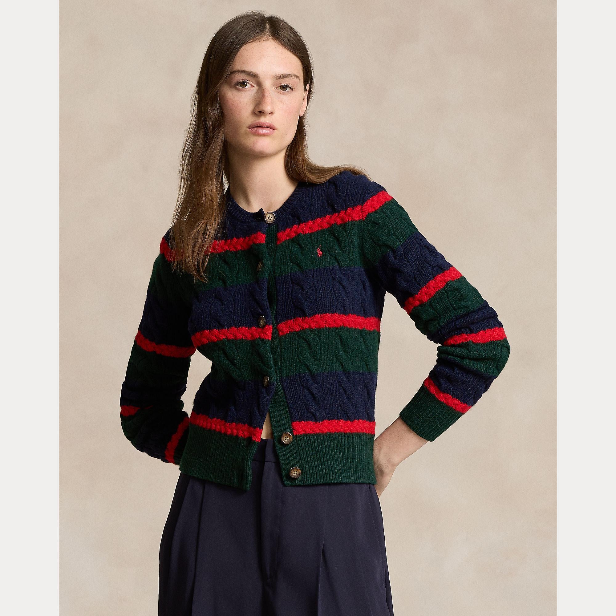 cardigan in lana a trecce 211-941587 001 RALPH LAUREN POLO 