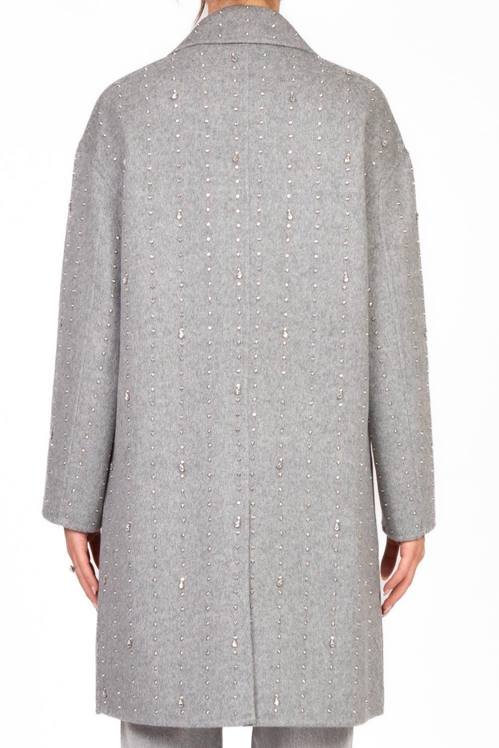 cappotto con applicazioni TF0033 GRIGIO VICOLO 