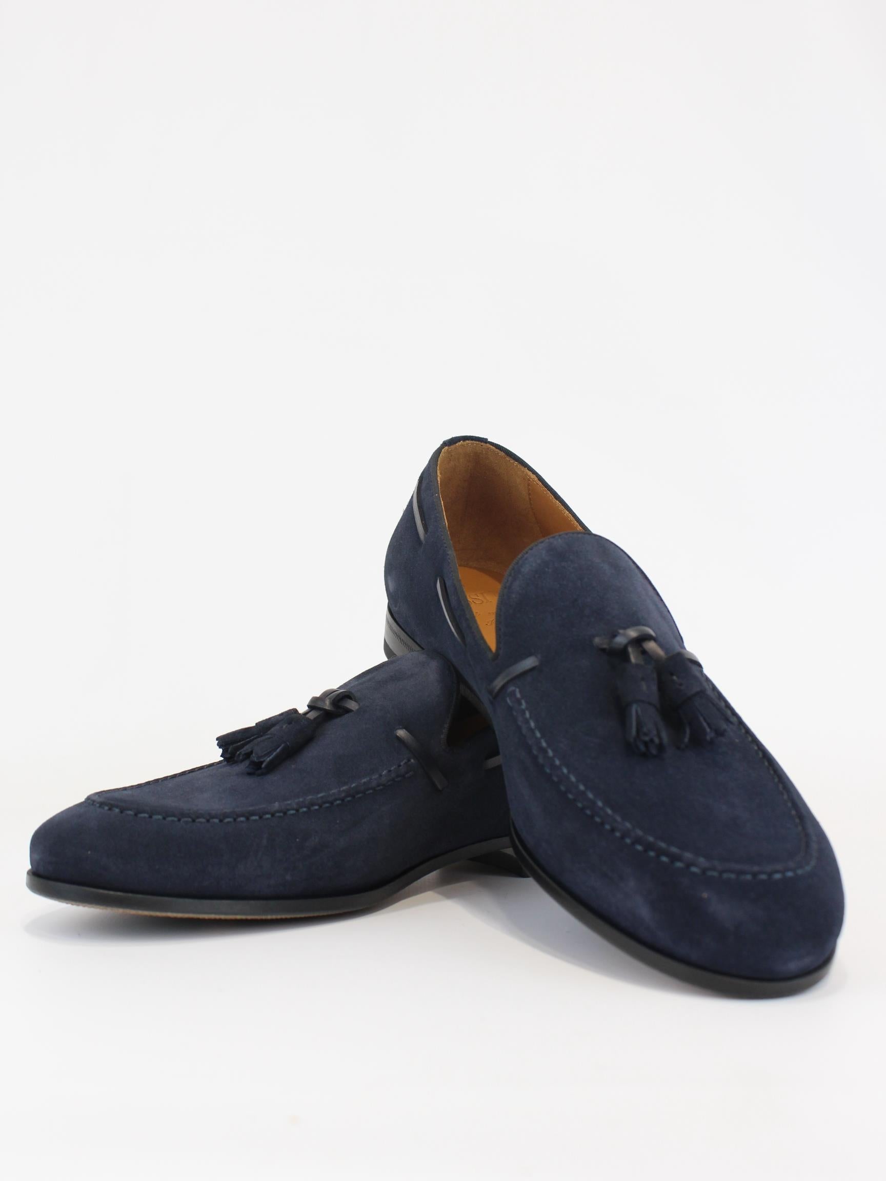 mocassino con nappine 266 FLORENCE BLU ROSSI 