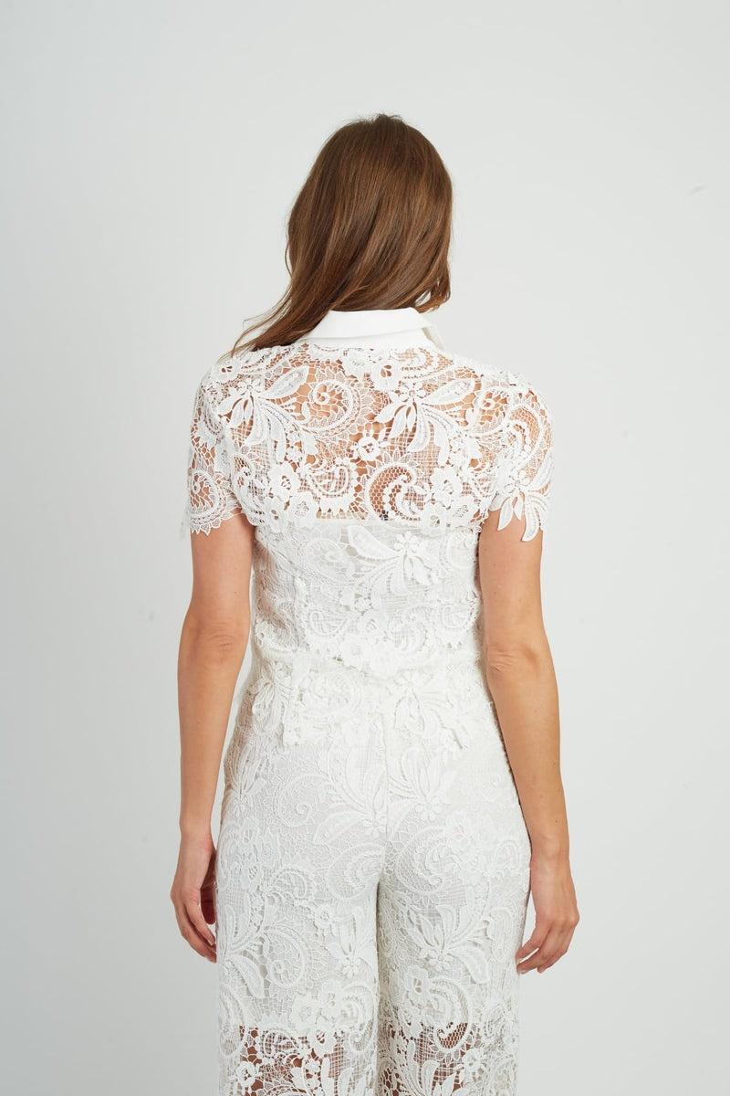 camicia in pizzo traforato P620006 ADRIENNE BLANC DERHY 