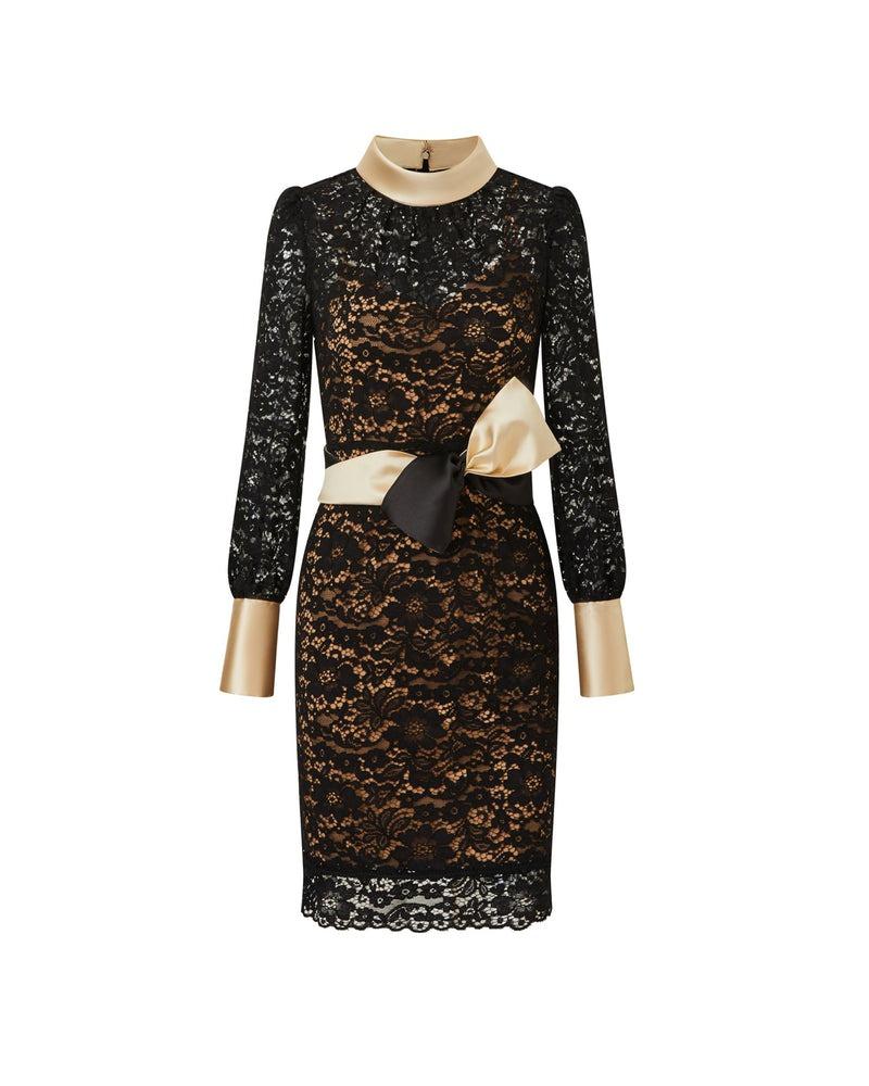 abito lungo in pizzo 090402/937 BLACK EDWARD ACHOUR PARIS 