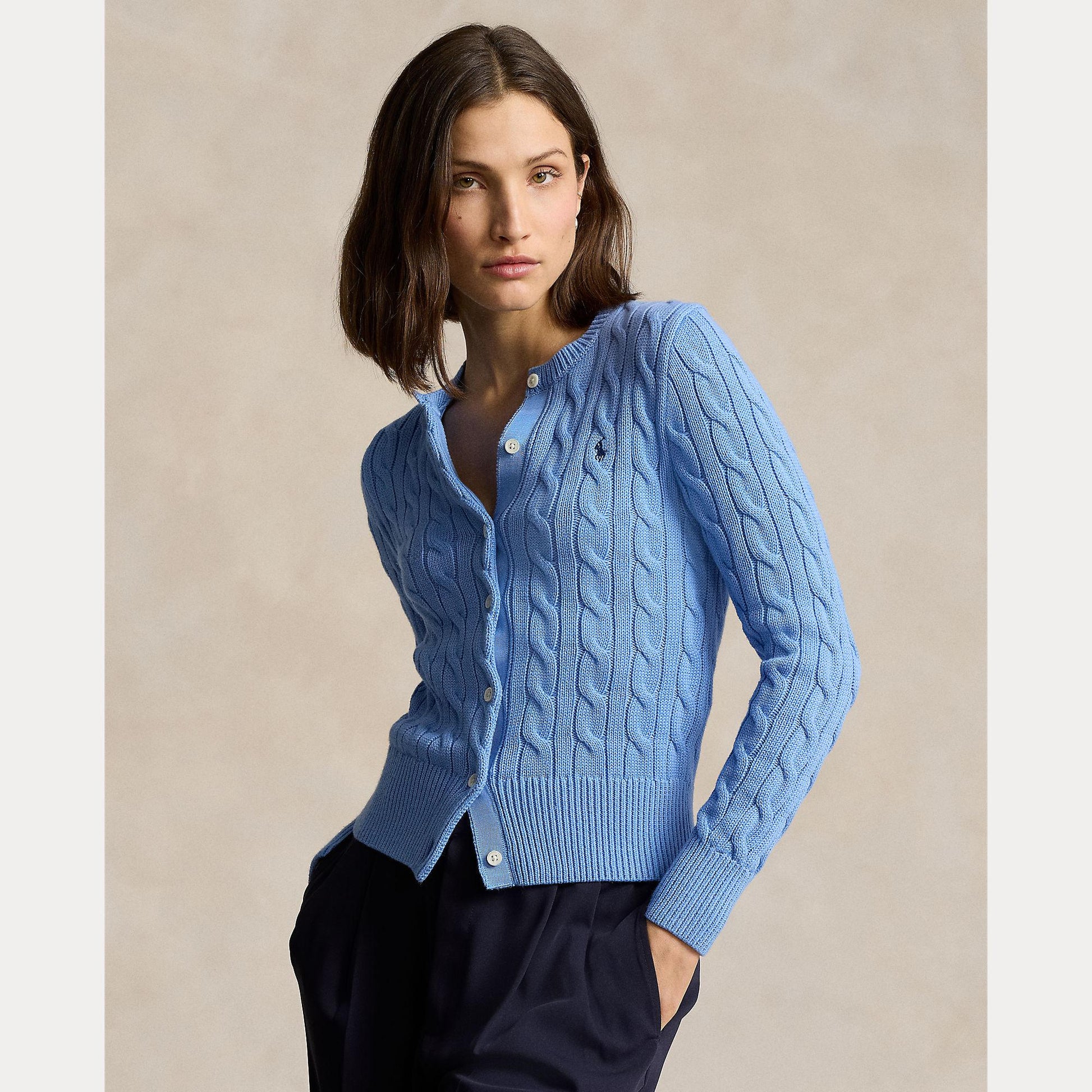 cardigan lavorato a trecce 211-891643 003 RALPH LAUREN POLO 