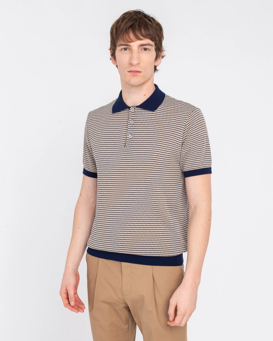 polo jacquard in cotone 3832M508 253313 89 MANUEL RITZ 