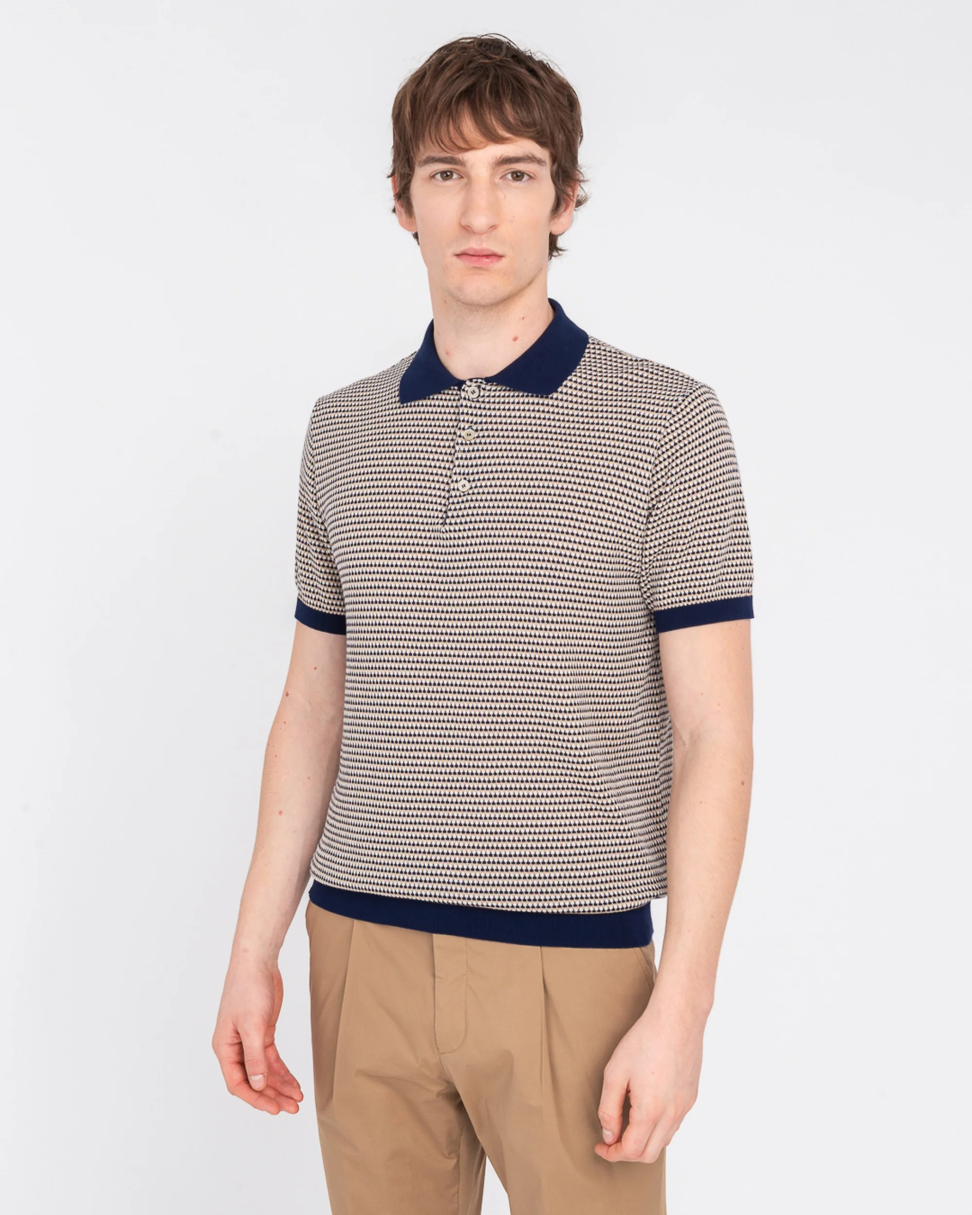 polo jacquard in cotone 3832M508 253313 89 MANUEL RITZ 