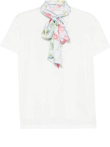 t-shirt con foulard WA6189J6308 P9555 LIU JO WHITE 