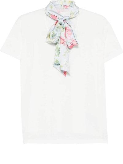 t-shirt con foulard WA6189J6308 P9555 LIU JO WHITE 