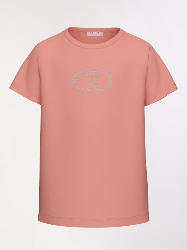 t-shirt con logo petto GA6168JS003 X0244 LIU JO JUNIOR 
