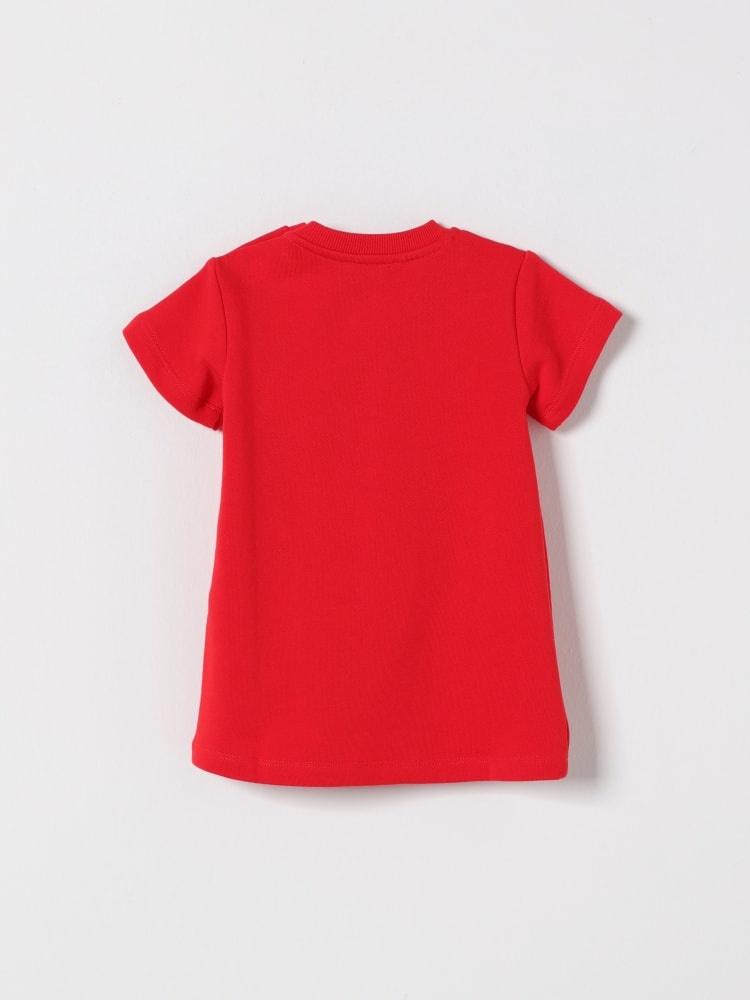 abito in cotone con stampa orsetto MAV0C9 LCA52 50109 MOSCHINO KIDS 
