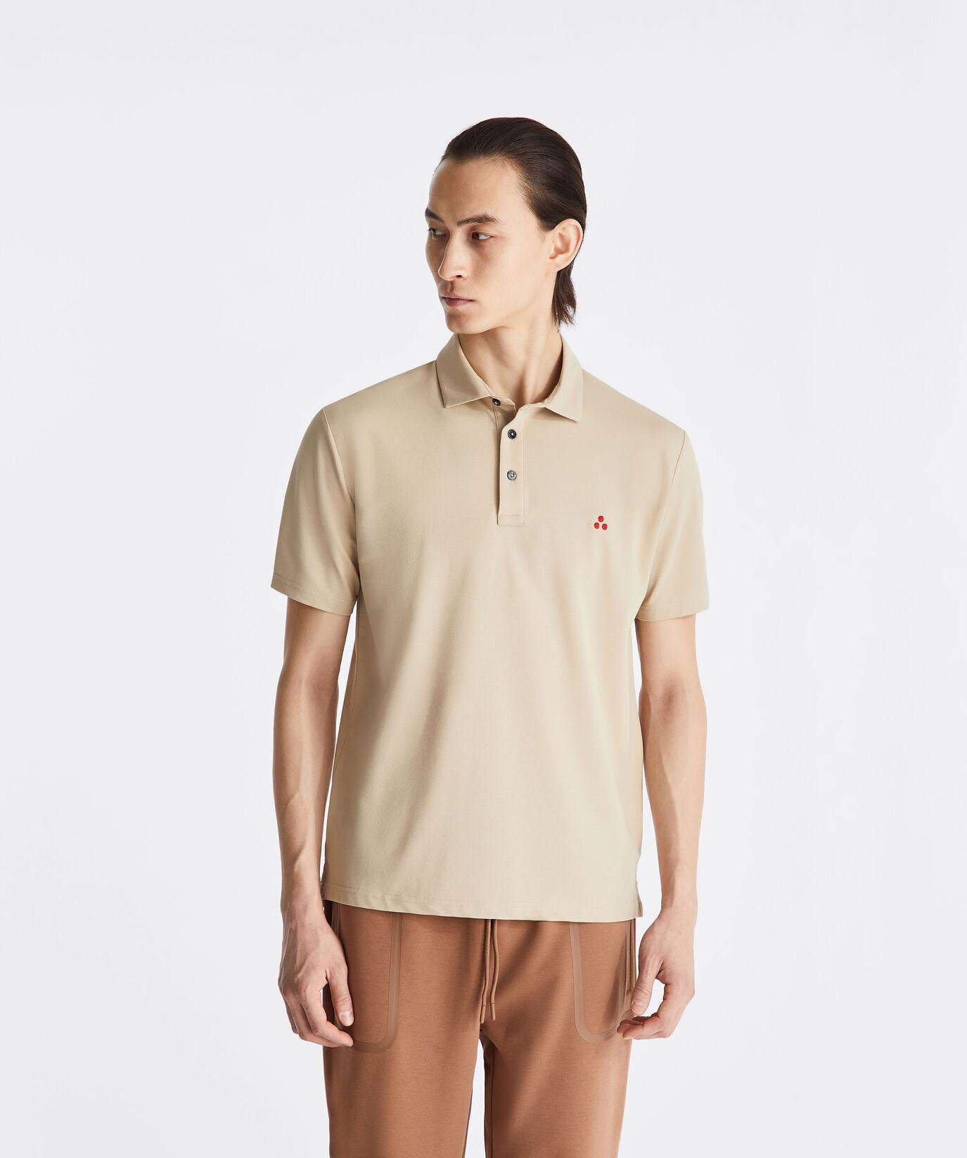 polo in cotone stretch con logo MEZZOLA 02 471 PeUTEREY 