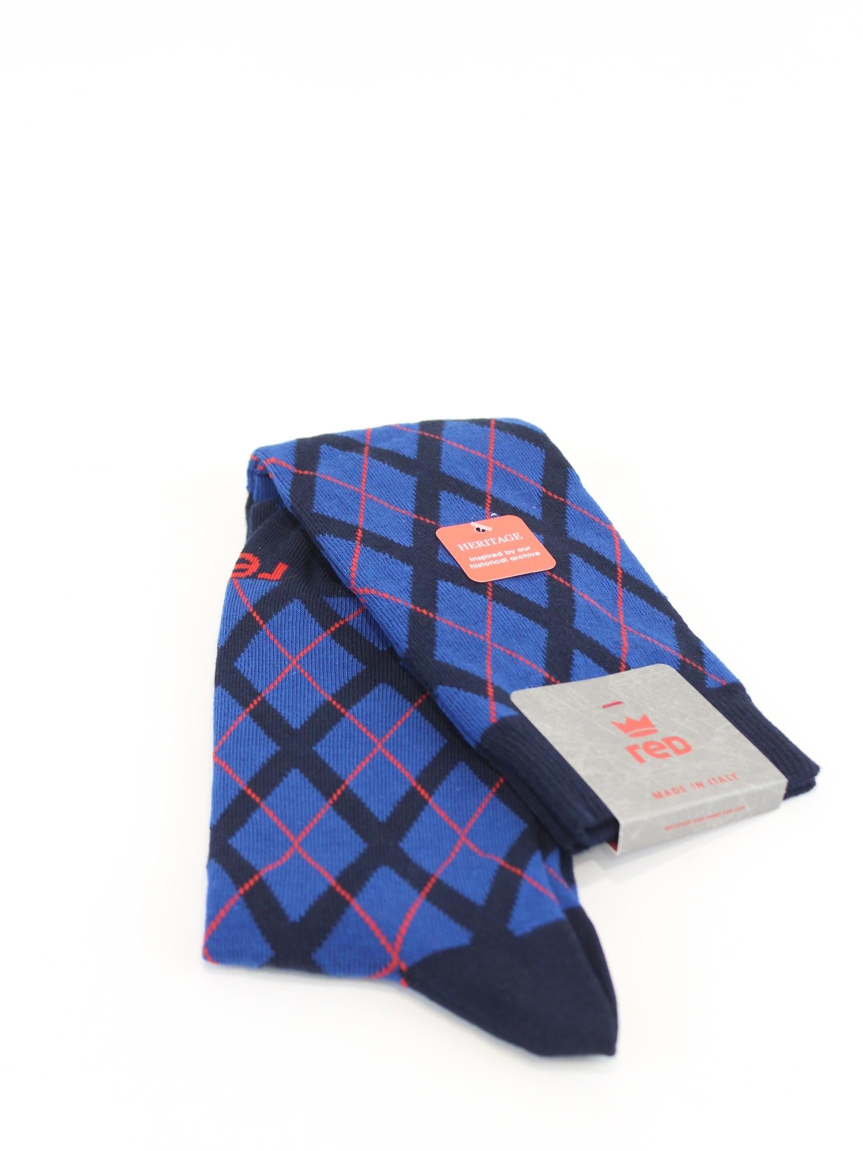 calza rombi in contrasto 64256G V2824 RED 