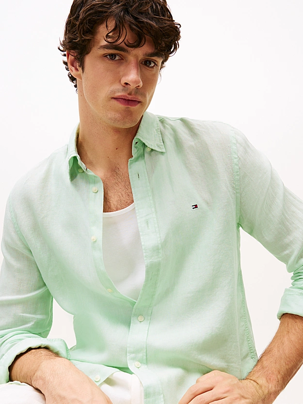 camicia in puro lino MW0MW34602 LXY TOMMY HILFIGER 