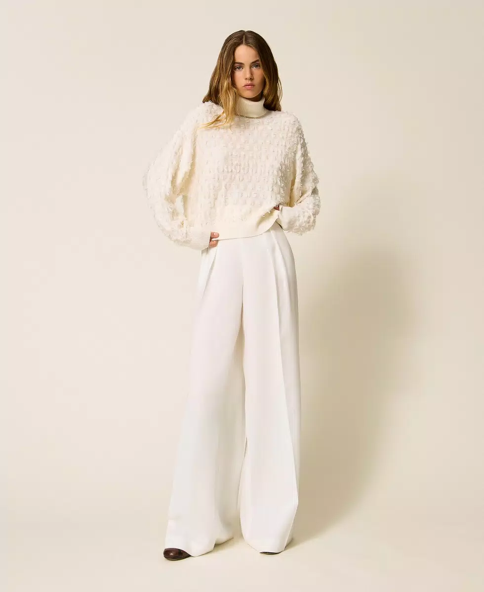 dolcevita con frange 252AP3200 00282 TWINSET ACTITUDE 