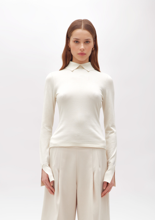 maglia stretch con colletto RF5269MA41R 14300 Blugirl 