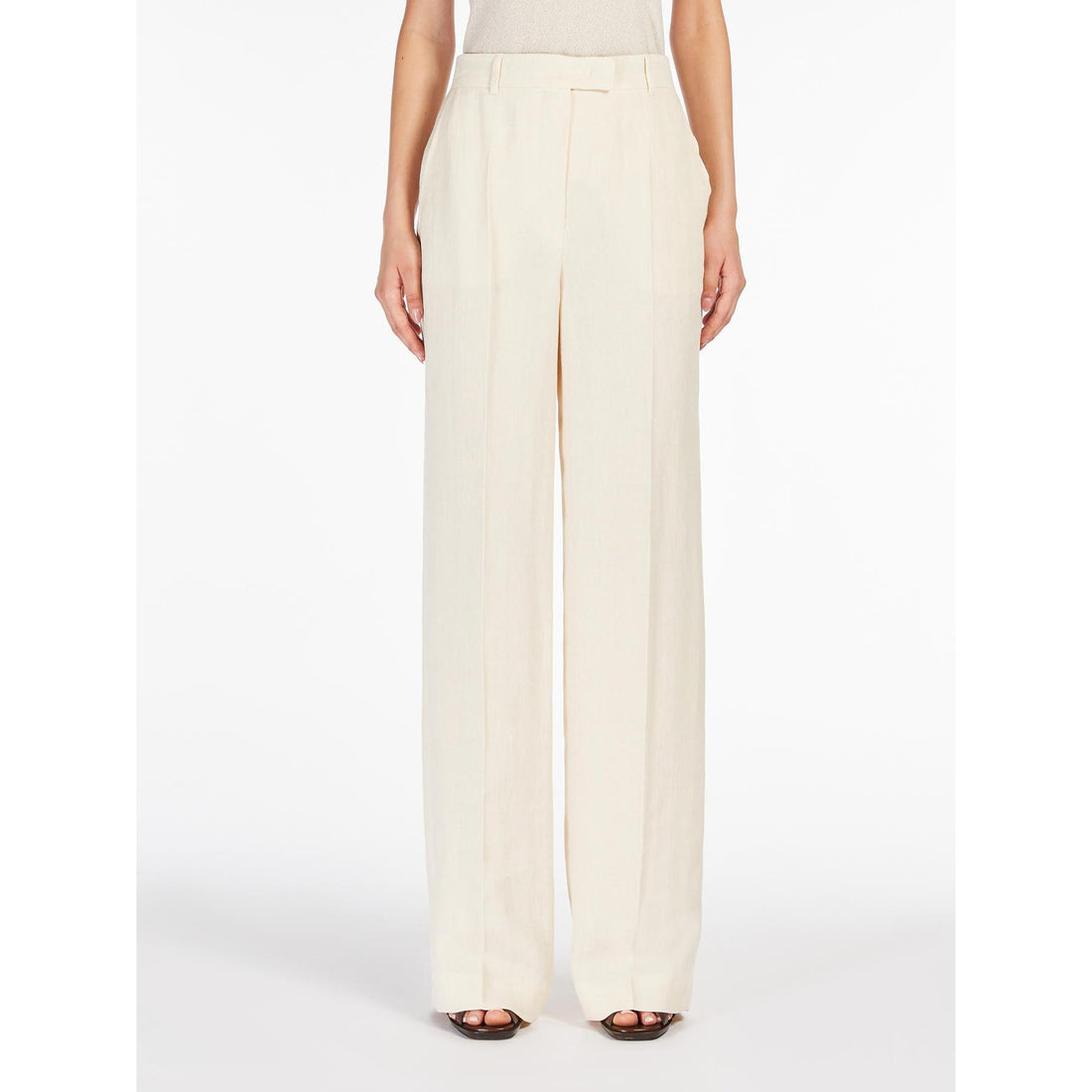 pantalone in batavia di puro lino CORDOVA 001 MAXMARA 