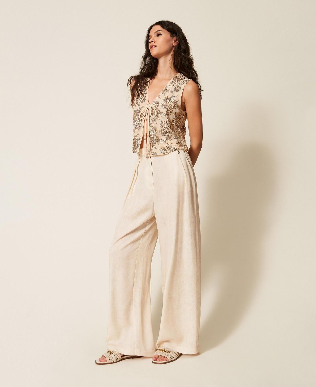 pantalone a palazzo con stampa 261AT2132 13461 TWINSET ACTITUDE 
