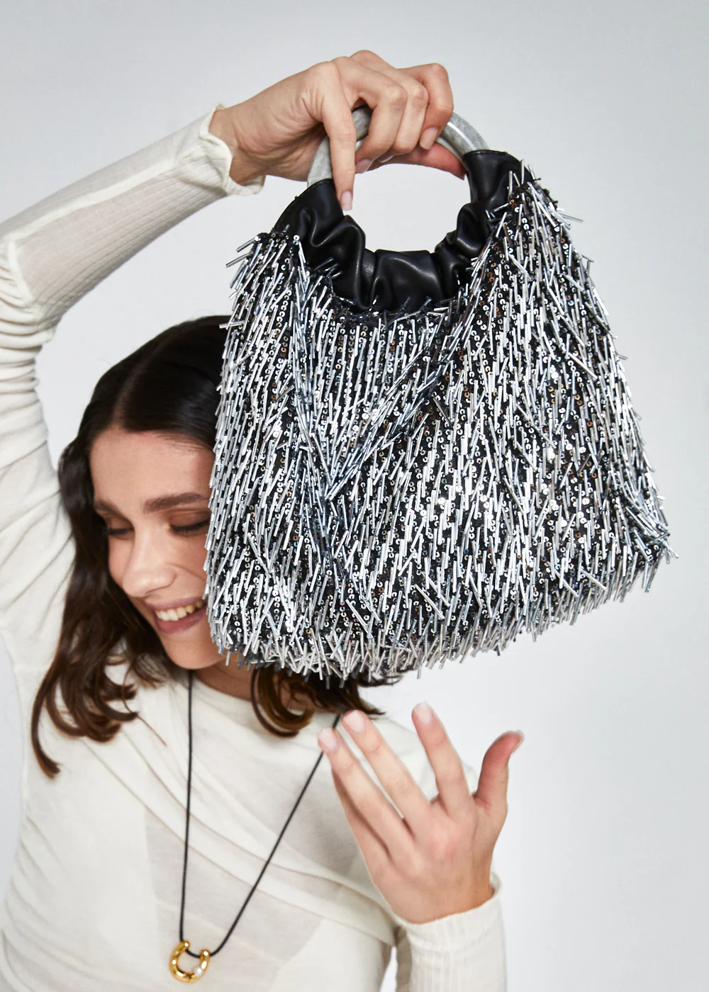 borsa ematite con perline GMBS0004 CANNA DI FUCILE NALI' 