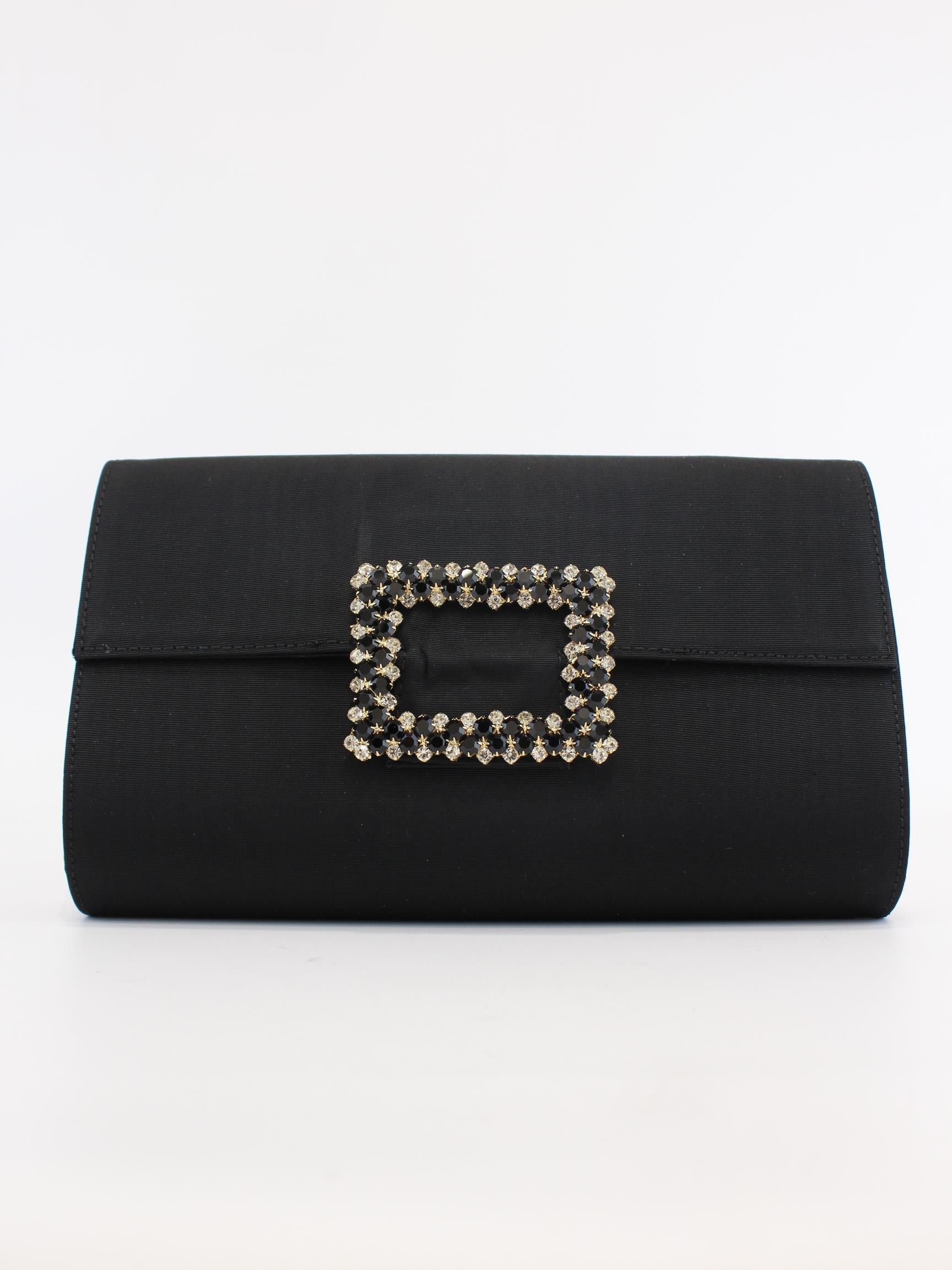 Borsa a spalla in raso con gioiello AR15MAIORI NERO EMANUELA CARUSO CAPRI 