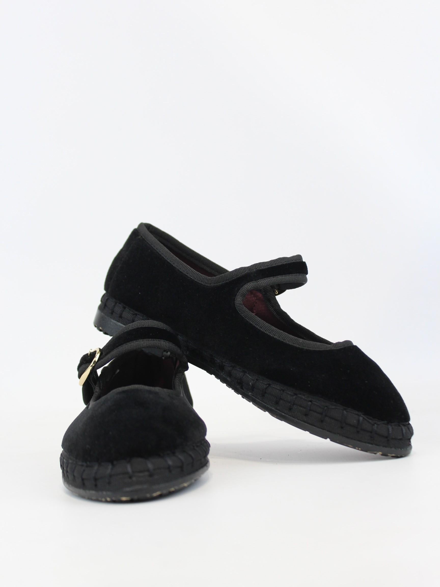 sandalo mary jane in velluto ANTONIA KIDS NEGRO FLABELUS 