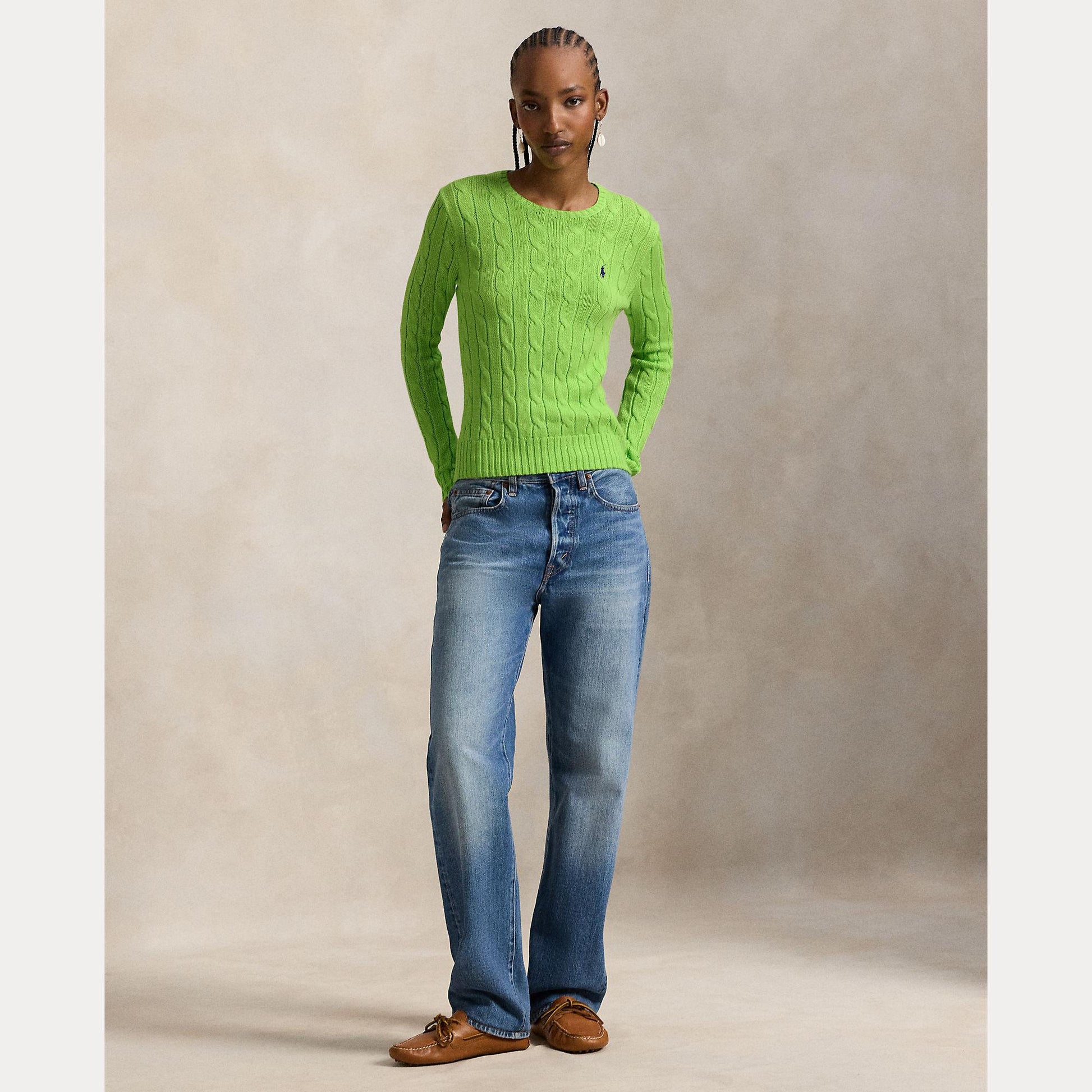 maglia girocollo a trecce 211-971869 504 RALPH LAUREN POLO 