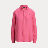 RALPH LAUREN POLO camicia lino classic fit Rosa