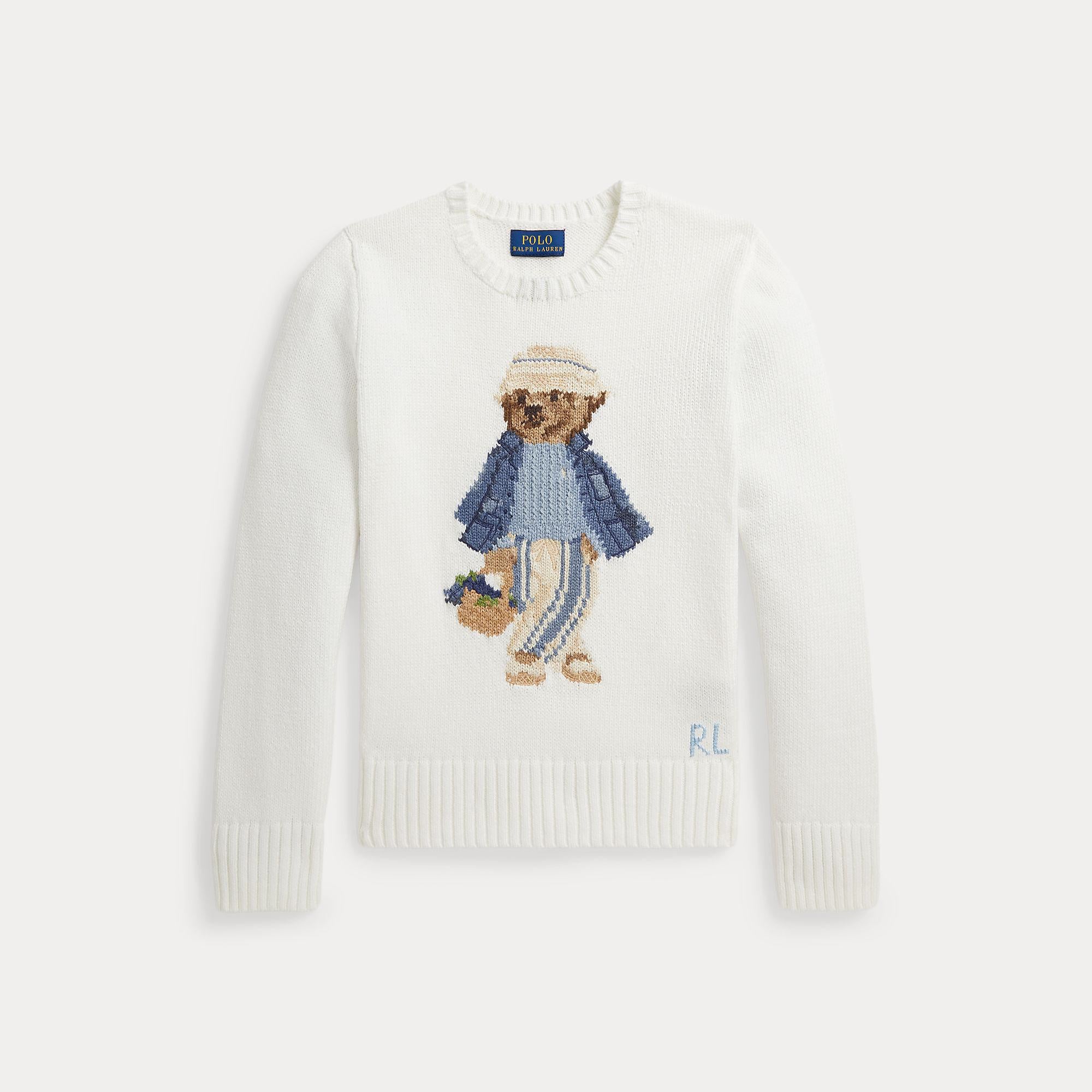 maglione polo bear bambina 313A11290001 WHITE RALPH LAUREN POLO 