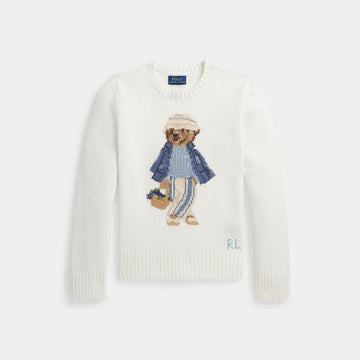 maglione polo bear bambina 313A11290001 WHITE RALPH LAUREN POLO 