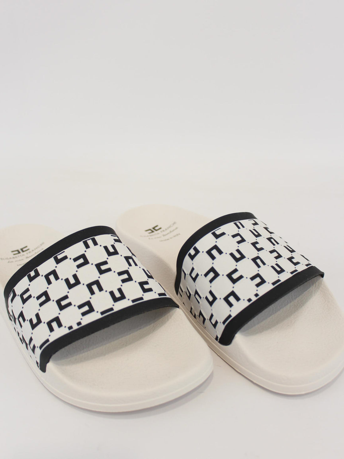 sandalo con logo all over F3A0 E0075 BURRO/NERO ELISABETTA FRANCHI 