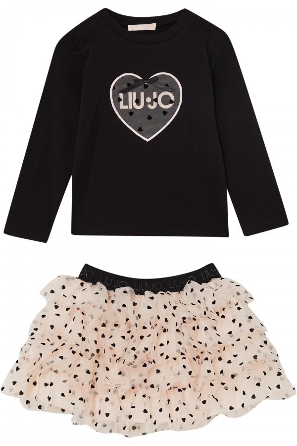completo con t-shirt e gonna KF5037J4956 C3804 LIU JO JUNIOR 