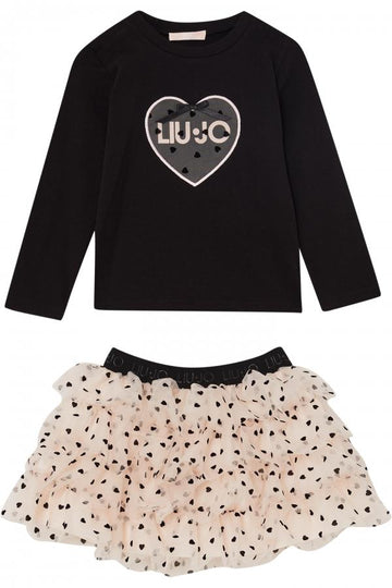 completo con t-shirt e gonna KF5037J4956 C3804 LIU JO JUNIOR 