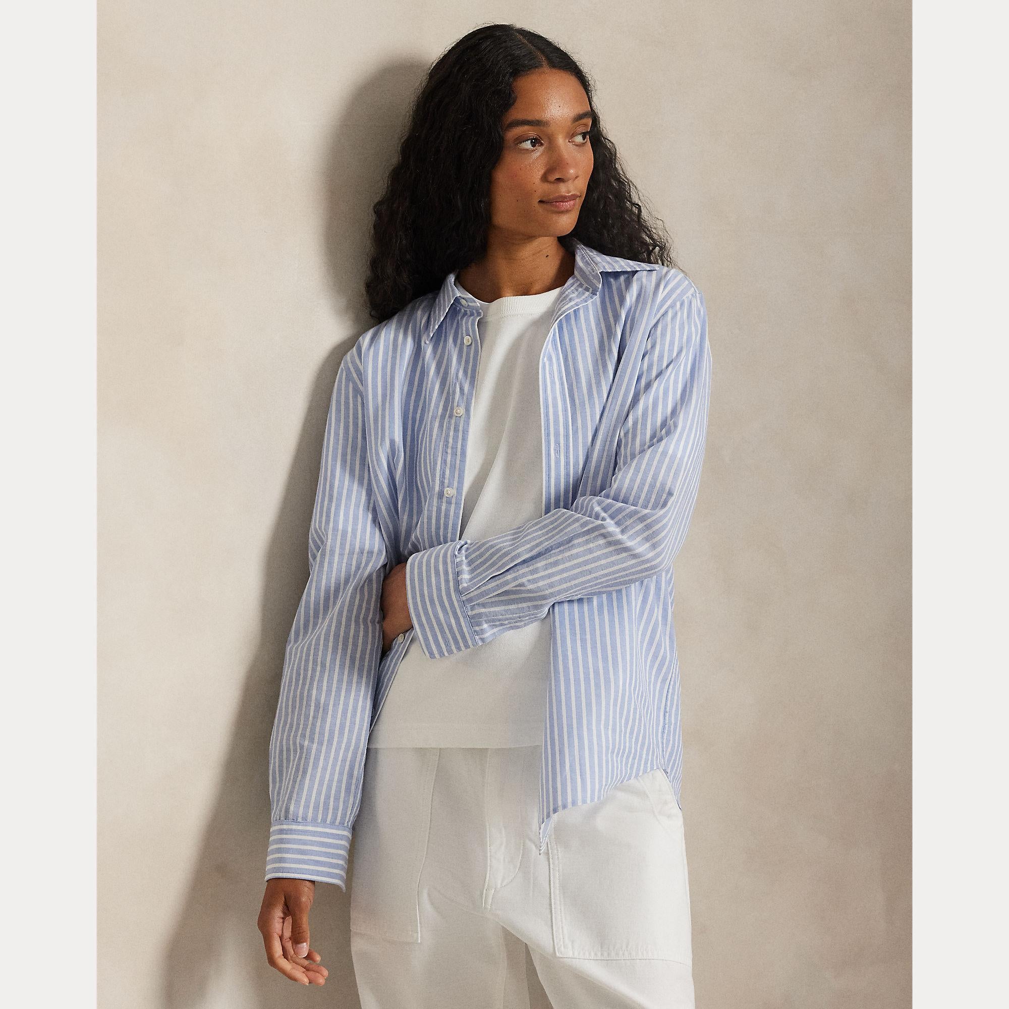 camicia in cotone e lino a righe 211-971514 503 RALPH LAUREN POLO 