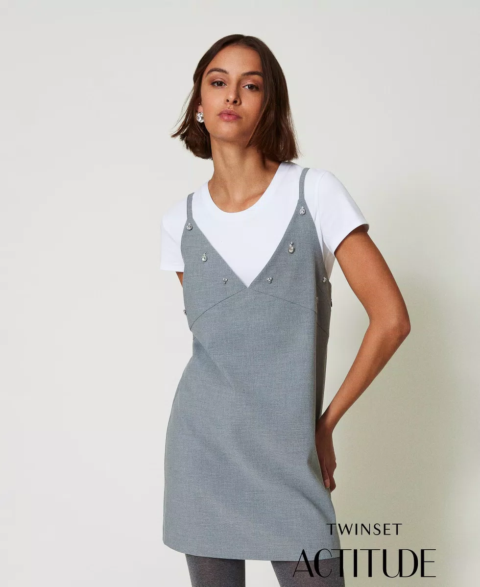 abito corto con ricami 242AP2433 11726 TWINSET ACTITUDE 
